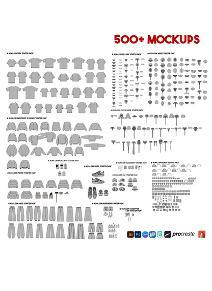 MOCKUPS PACKAGE (PNG, PSD, AI)